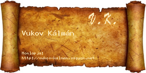 Vukov Kálmán névjegykártya