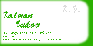 kalman vukov business card